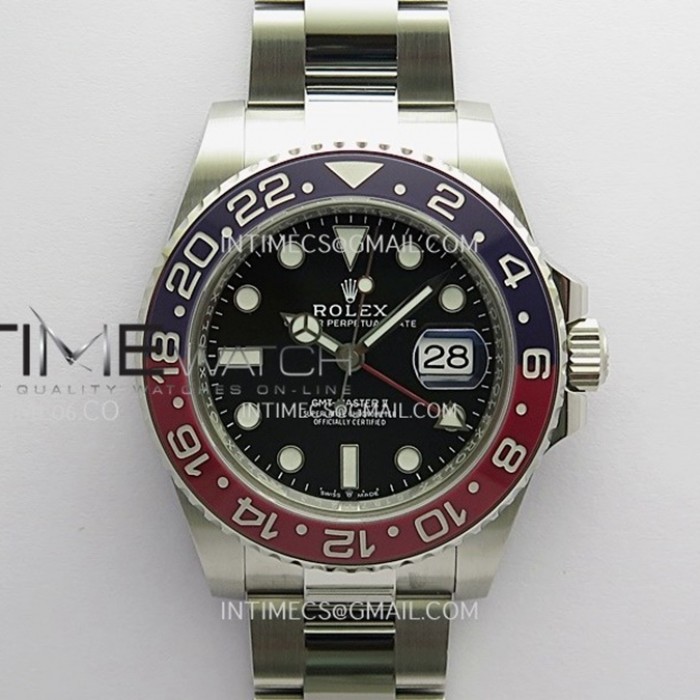 gmtmasterii126710blrobluered904lsscleanplus11besteditionblackdialonoysterbraceletdd3285chs1