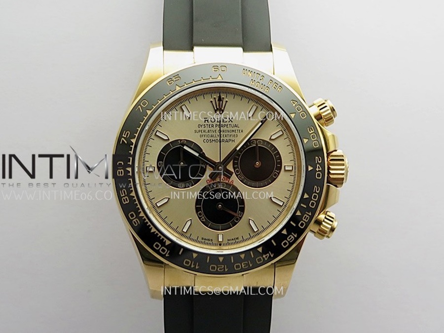 [Clean Plus] 롤렉스 데이토나 로즈골드금통 블랙다이얼 러버스트랩 텅스텐 Daytona 126515