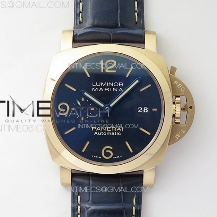 preorderpam1114rgvsf11besteditionbluedialonblueleatherstrapp9010superclone1