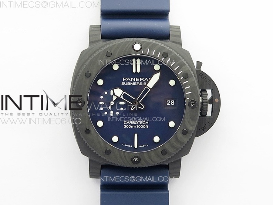 SBF 파네라이 44mm PAM1232 카보테크 블루다이얼 블루러버스트랩 PAM1232 W Carbotech