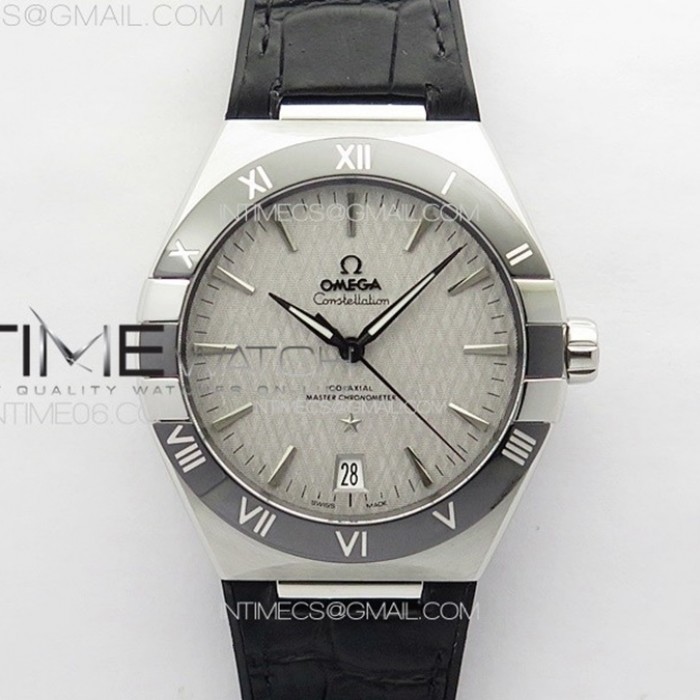 constellation41mmssblackceramicbezelvsf11besteditionsilverdialonblackgummystrapa89001