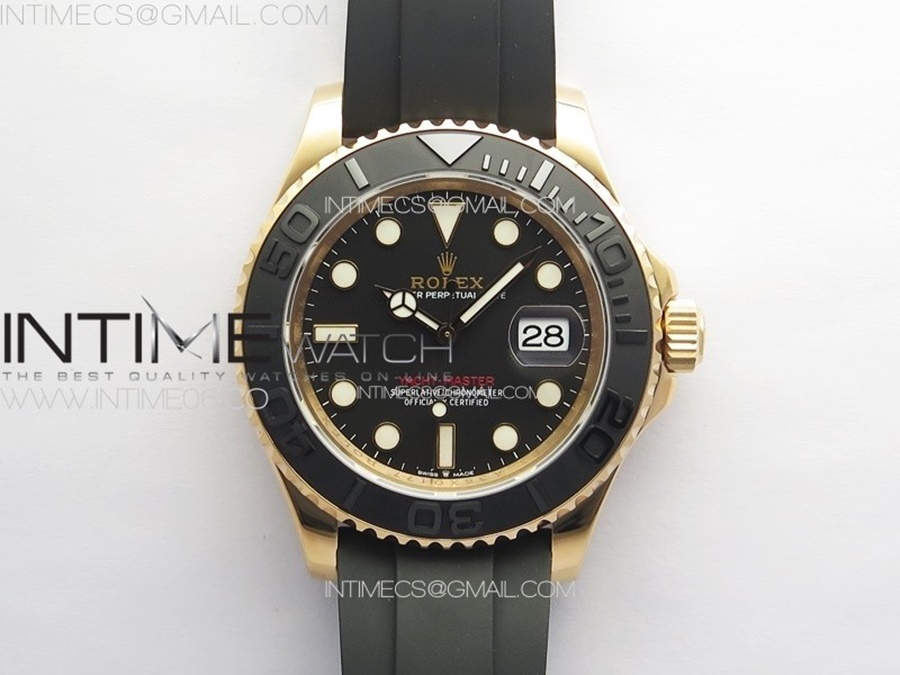 [VS] 롤렉스 요트마스터 40mm 로즈골드 블랙다이얼 블랙세라믹베젤 블랙러버스트랩 Yacht-Master 126655