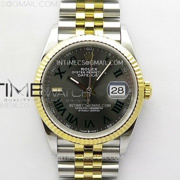 [VS] 롤렉스 데이저스트36 옐로우골드콤비 그레이로만다이얼 쥬빌레브레이슬릿 데젓36 윔블던DateJust 36 SS 126233