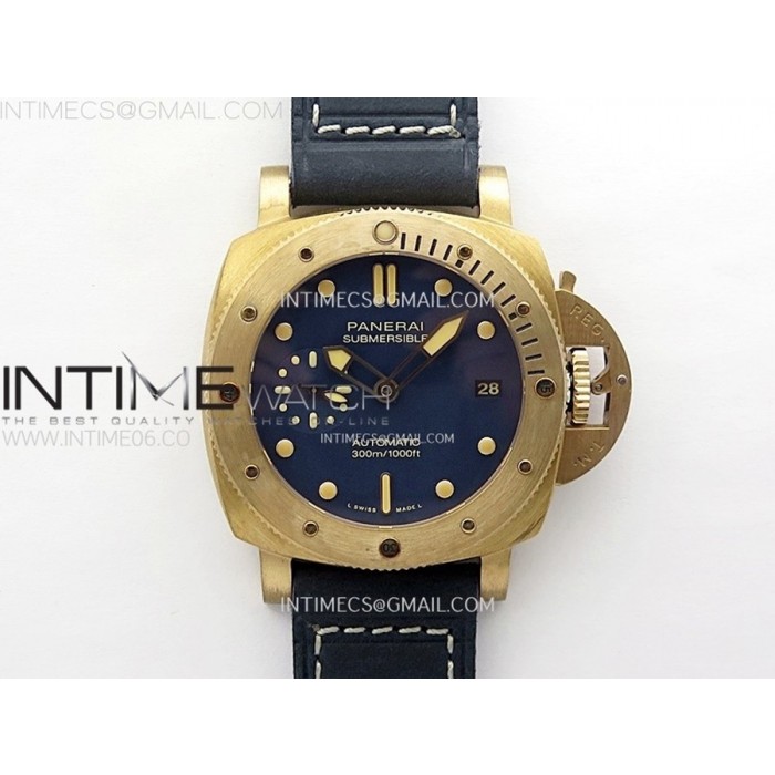 [VS] 파네라이 42미리 PAM1074 브론조 블루다이얼 블루가죽스트랩 PAM1074 W Bronzo
