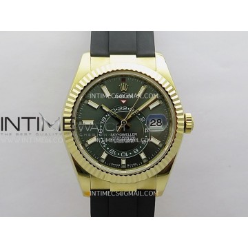 [ZF] 롤렉스 스카이드웰러 텅스텐 옐로우골드 블랙러버스트랩 Sky-Dweller 336238