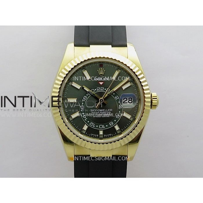 [ZF] 롤렉스 스카이드웰러 텅스텐 옐로우골드 블랙러버스트랩 Sky-Dweller 336238
