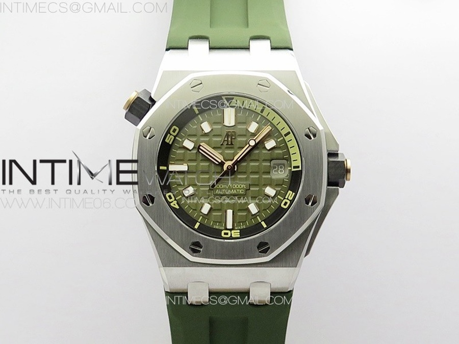[ZF] 오데마피게 로얄오크 오프쇼어 다이버 15720 그린다이얼 그린러버스트랩 Royal Oak Offshore Diver 15720