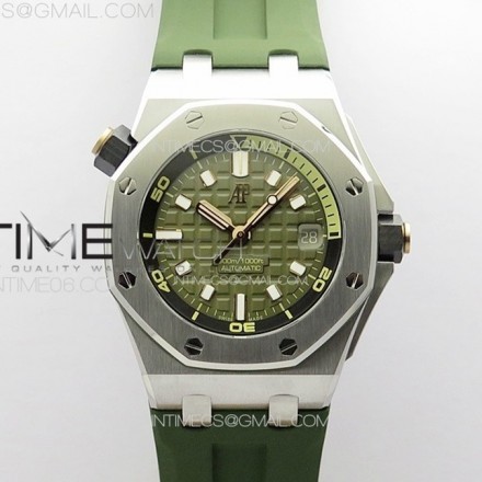 [ZF] 오데마피게 로얄오크 오프쇼어 다이버 15720 그린다이얼 그린러버스트랩 Royal Oak Offshore Diver 15720