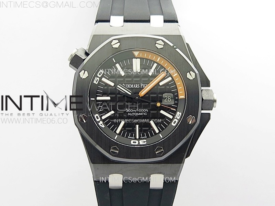 [ZF] 오데마피게 로얄오크 오프쇼어 다이버 15707 블랙세라믹 블랙다이얼 블랙러버스트랩 Royal Oak Offshore Diver 15707