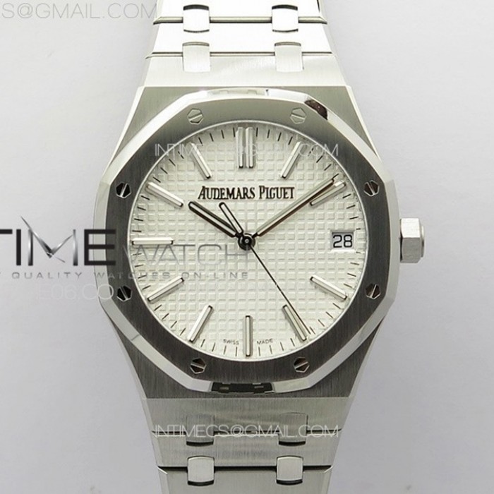 royaloak41mm1551050thsszf11besteditionsilverwhitetextureddialonssbraceleta43021