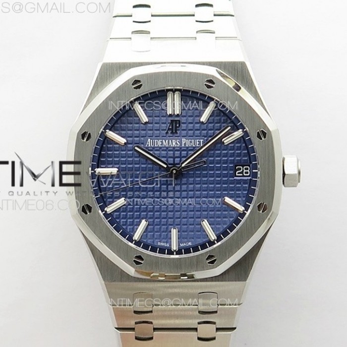 royaloak41mm15500sszf11besteditionbluetextureddialonssbraceleta4302superclonev31