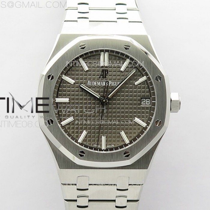 royaloak41mm15500sszf11besteditiongraytextureddialonssbraceleta4302superclonev31