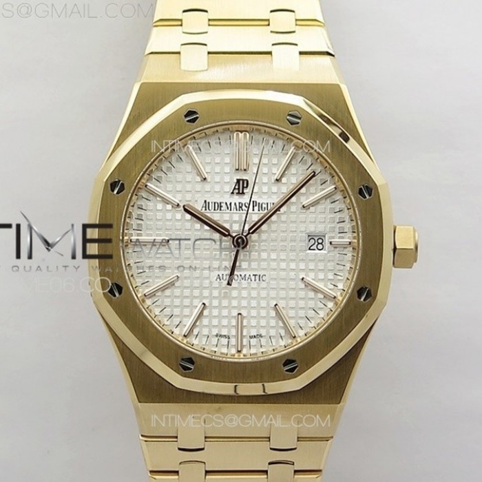 royaloak41mm15400rgzf11besteditionwhitetextureddialonssbraceletv2sa3120superclone1