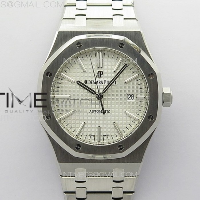 royaloak41mm15400sszf11besteditionsilvertextureddialonssbraceletsa3120superclone1
