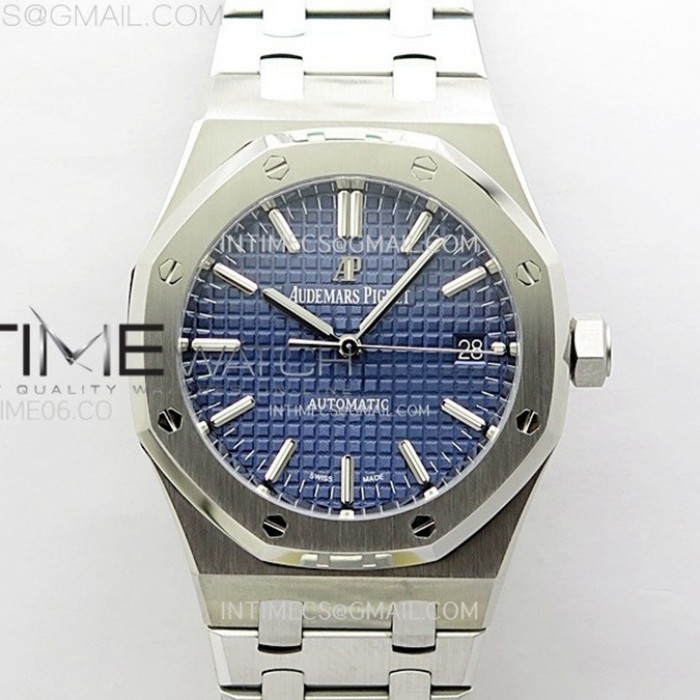 royaloak37mm15450sszf11besteditionbluetextureddialonssbraceletsa3120superclone1