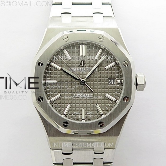 royaloak37mm15450sszf11besteditiongraytextureddialonssbraceletsa3120superclone1
