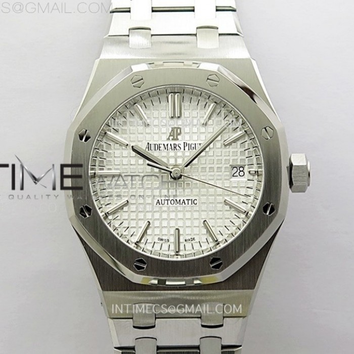 royaloak37mm15450sszf11besteditionwhitetextureddialonssbraceletsa3120superclone1