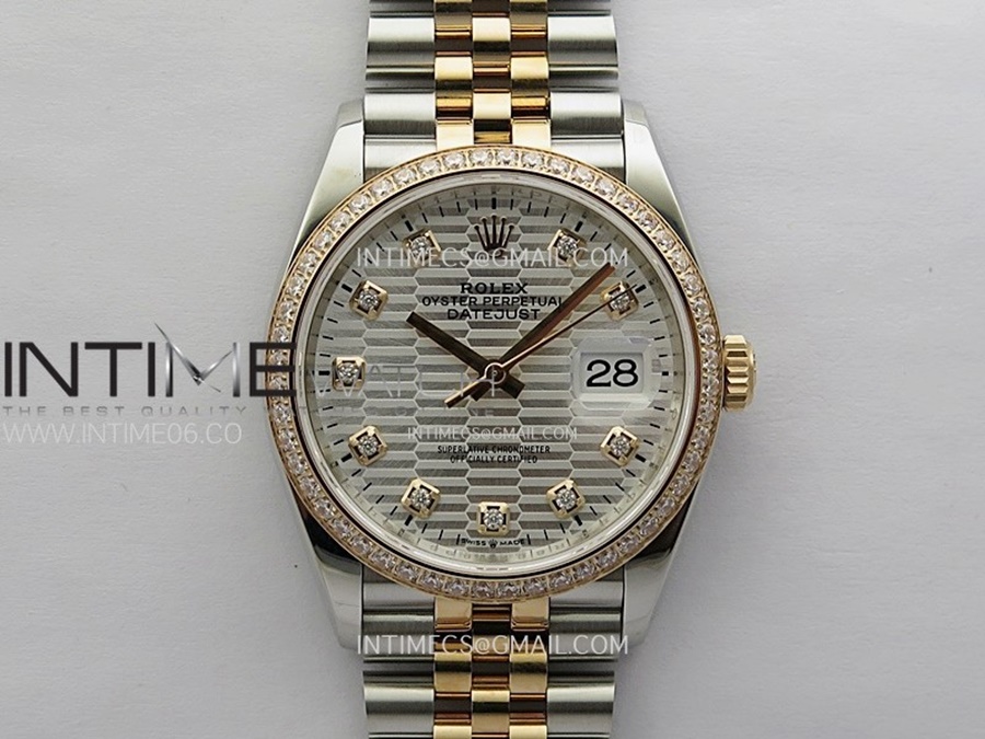 [VSF] 롤렉스 데이저스트36 로즈골드콤비 다이아베젤 실버텍스쳐텐포인트다이얼 쥬빌레브레이슬릿 DateJust 36 126281