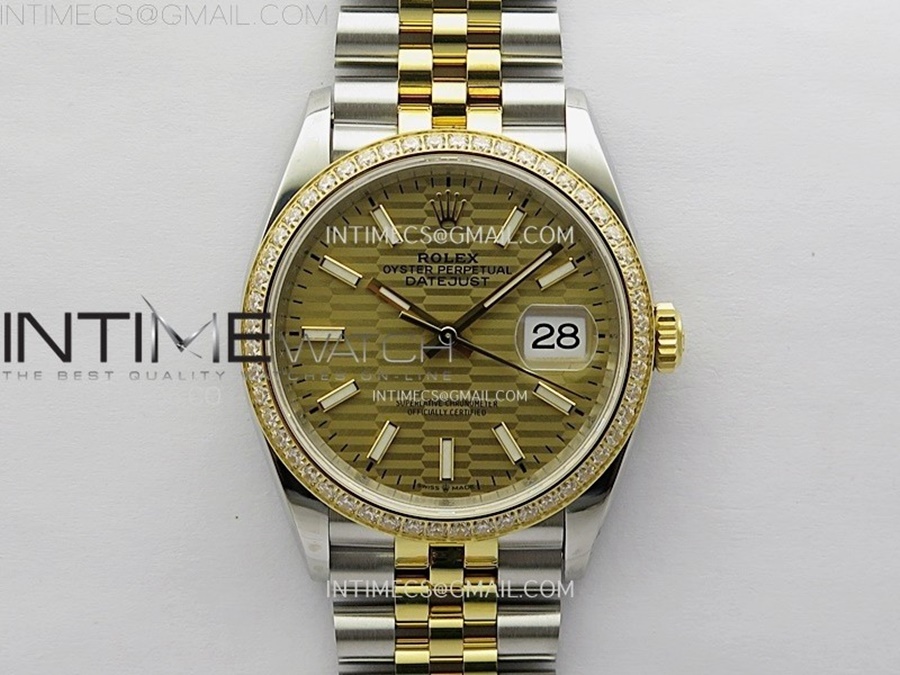 [VSF] 롤렉스 데이저스트36 옐로우골드콤비 다이아베젤 골드텍스쳐다이얼 쥬빌레브레이슬릿 DateJust 36 126283 