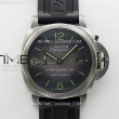 pam1412zsatinpolishedsteelvsf11besteditiongreenshaeddialonblackrubberstrapasianp9010superclone1