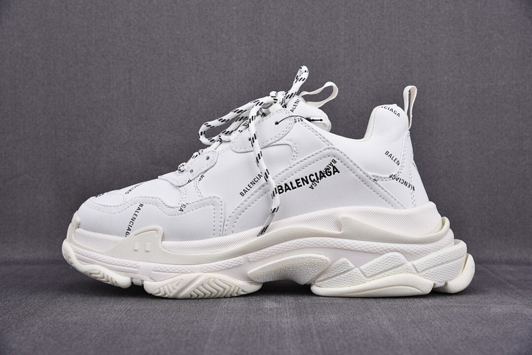 [ZH] 발렌시아가 트리플S 스니커즈 올오버 로고 화이트 (남여공용)