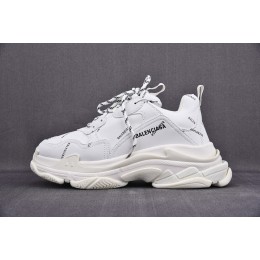 [ZH] 발렌시아가 트리플S 스니커즈 올오버 로고 화이트 (남여공용)