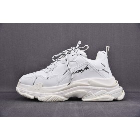 [ZH] 발렌시아가 트리플S 스니커즈 올오버 로고 화이트 (남여공용)