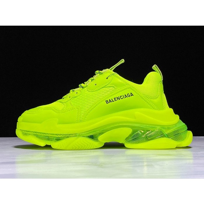 [ZH] 발렌시아가 트리플S 스니커즈 클리어솔 네온 옐로우 (남여공용)