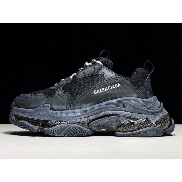 [ZH] 발렌시아가 트리플S 스니커즈 클리어솔 블랙 (남여공용)