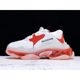 [ZH] 발렌시아가 트리플S 스니커즈 클리어솔 화이트 레드 (남여공용)