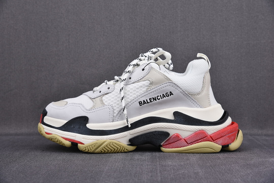 [ZH] 발렌시아가 트리플S 스니커즈 화이트 블랙 레드 (남여공용)