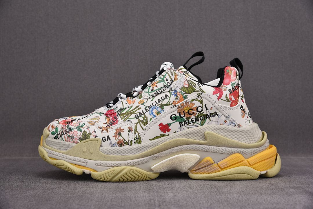 [ZH] 구찌 x 발렌시아가 트리플S 스니커즈 플로라 아이보리 (남여공용)