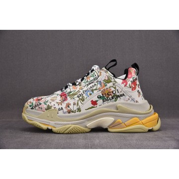 [ZH] 구찌 x 발렌시아가 트리플S 스니커즈 플로라 아이보리 (남여공용)
