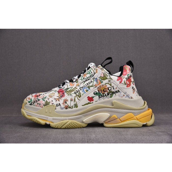 [ZH] 구찌 x 발렌시아가 트리플S 스니커즈 플로라 아이보리 (남여공용)