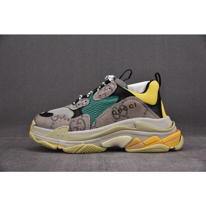 [ZH] 구찌 x 발렌시아가 트리플S 스니커즈 베이지 옐로우 그린 (남여공용)