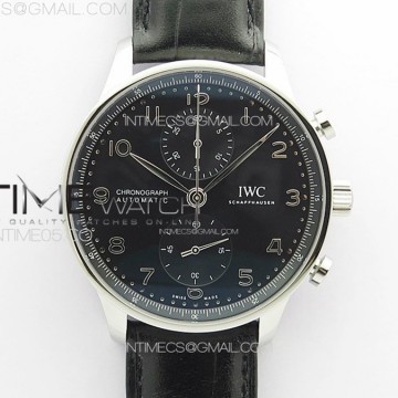 [ZF] IWC IW371609 포르투기저 크로노그래프 블랙다이얼 블랙가죽스트랩 A69355