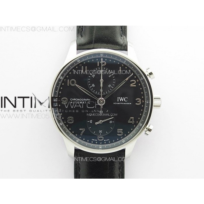 [ZF] IWC IW371609 포르투기저 크로노그래프 블랙다이얼 블랙가죽스트랩 A69355