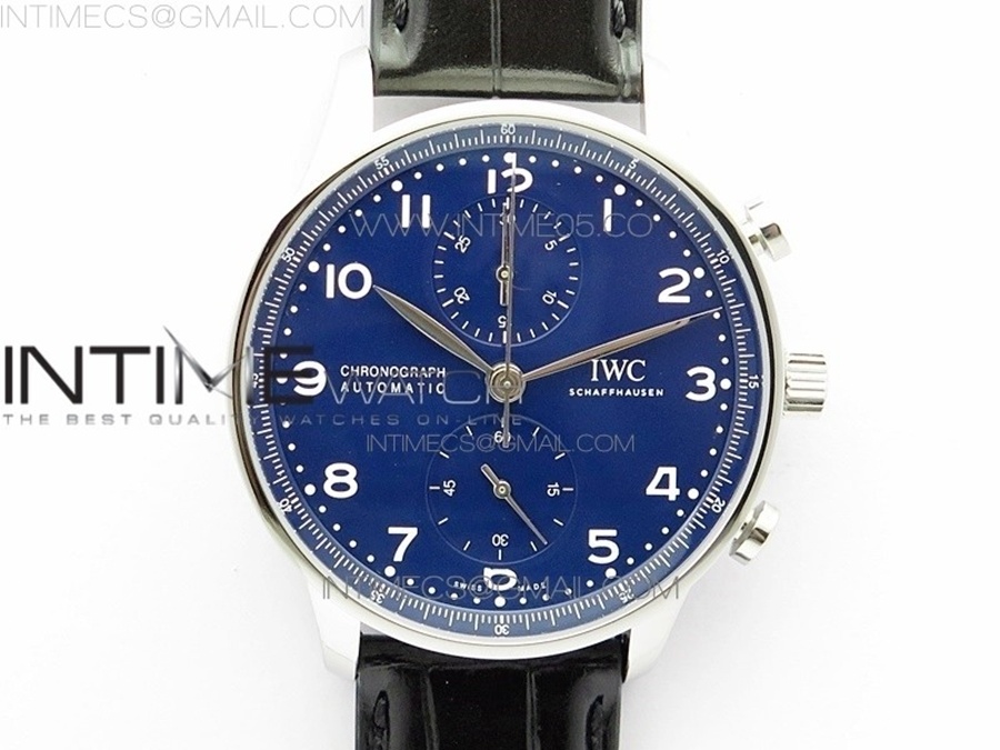 [ZF] IWC 포르투기저 크로노그래프 150주년 IW371601 블루다이얼 블랙가죽스트랩 A7750