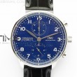 portugieserchronographedition150yearsiw371601zf11besteditionbluedialonblackleatherstrapa7750slimmovement