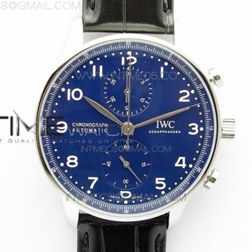 [ZF] IWC 포르투기저 크로노그래프 150주년 IW371601 블루다이얼 블랙가죽스트랩 A7750