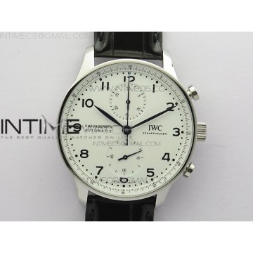 [ZF] IWC 포르투기저 크로노그래프 150주년 IW371602 화이트다이얼 블루핸즈 블랙가죽스트랩 A7750