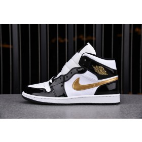 [CJ] 조던1 미드 페이턴트 블랙 골드 (남여공용)