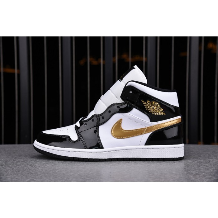 [CJ] 조던1 미드 페이턴트 블랙 골드 (남여공용)