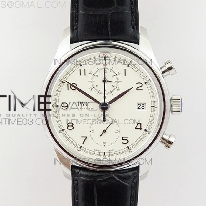 portugieserchronoclassic42iw390403zf11besteditionwhitedialbluehandonblackleatherstrapa77501