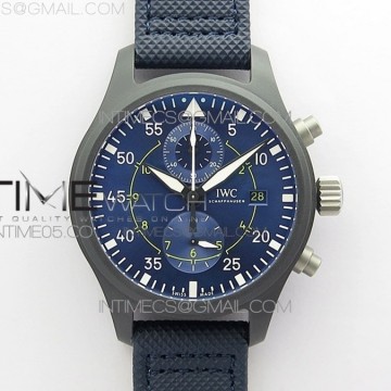 [ZF] IWC 파일럿 크로노 블루엔젤 블랙세라믹 블루다이얼 블루나일론스트랩 A7750