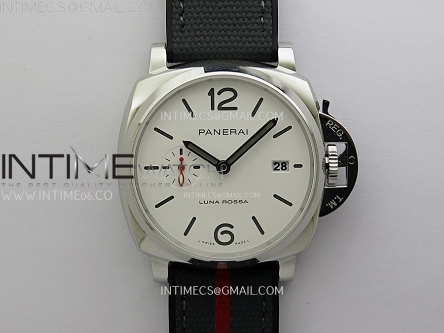 [VSF] 파네라이 PAM1381 루미노르듀에 루나로사 PAM1381 42미리 화이트다이얼 그레이패브릭스트랩 P900