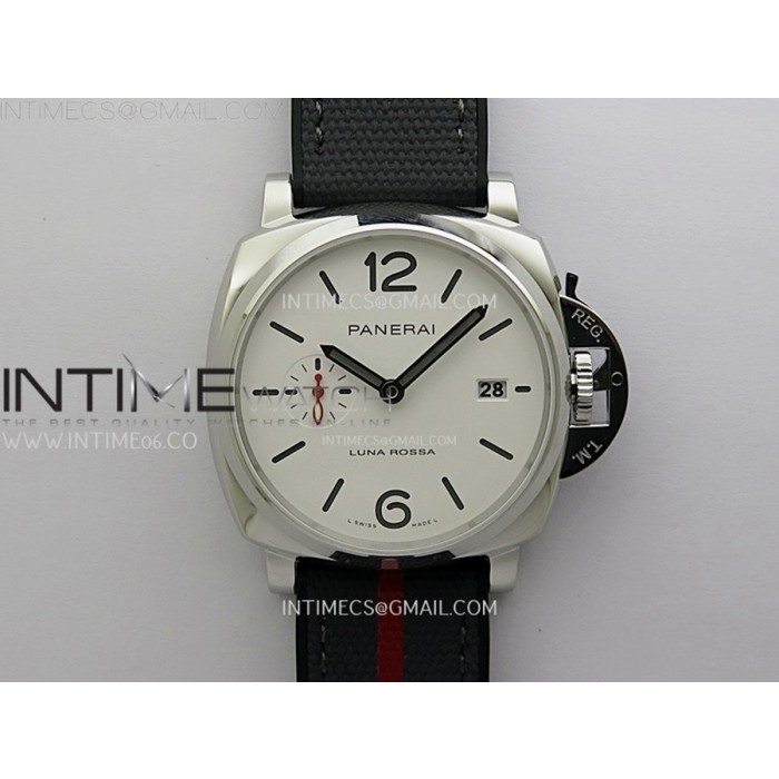 [VSF] 파네라이 PAM1381 루미노르듀에 루나로사 PAM1381 42미리 화이트다이얼 그레이패브릭스트랩 P900