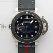 pam1565lunarossasubmersible42mmvsf11besteditionbluedialonbluefabricstrapp9001