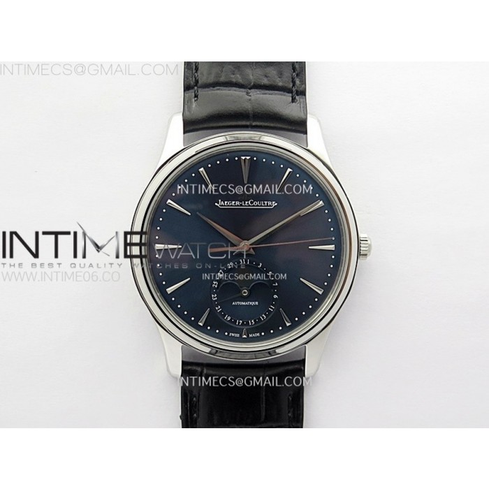 [ZF] 예거 마스터 1368420 울트라씬문 블루다이얼 블랙가죽스트랩 V3 SA925