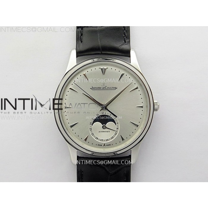 [ZF] 예거 마스터 1368420 울트라씬문 화이트다이얼 블랙가죽스트랩 V3 SA925